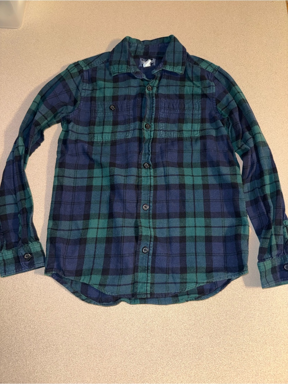 The Children’s Place Boys Size 10/12 Long Sleeve Plaid Flannel Button Up Shirt B